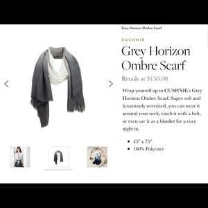 CUSHNIE Grey Horizon Ombre Scarf feat by Rachel Zoey Curator Box New in Package!
